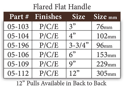 Bronze Flared Flat Handle 6" - Image 2