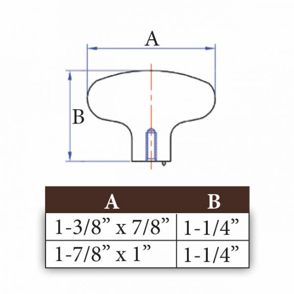 Bronze Oblong Knob 1-3/8" Platinum - Image 2