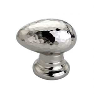 Hammered Bird Knob Satin Nickel Large