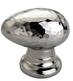 Hammered Bird Knob Polished Nickel Small