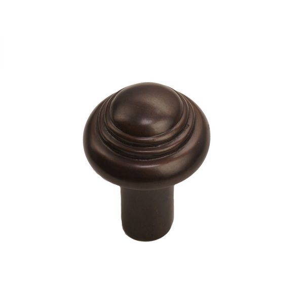 Bronze Button Round Knob 1-1/2" Espresso