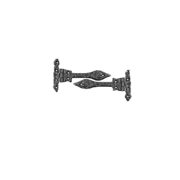 Cast Iron Black Spear Hinges 8"