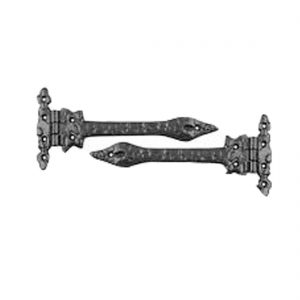 Cast Iron Black Spear Hinges 10"