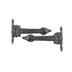 Cast Iron Black Spear Hinges 12"
