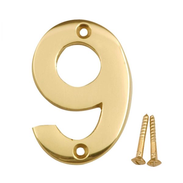 Brass Numeral 9
