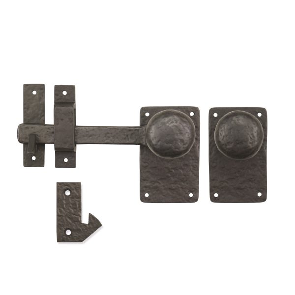 Solid Bronze Textured 7" Square Lever Latch with Mushroom Knob - Image 2