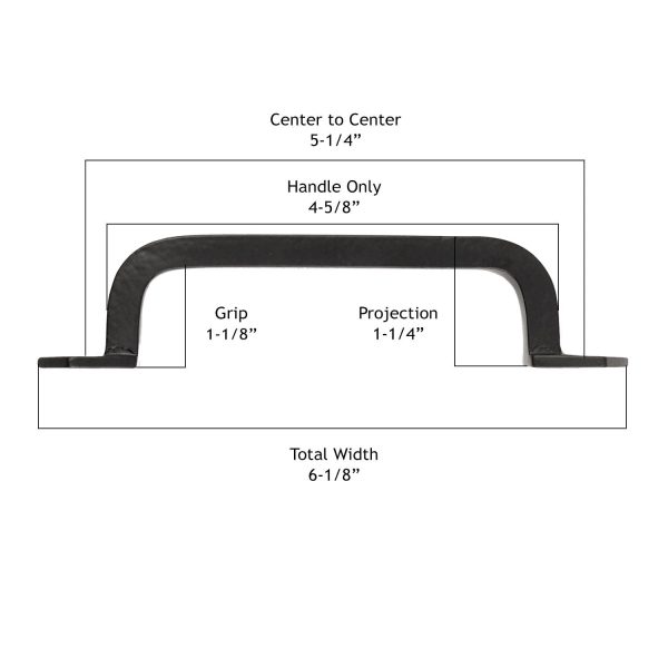 Cabinet-Dim-Cast Iron 6" Square Cabinet & Drawer Pull Handle