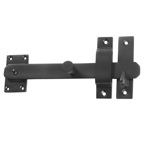 Solid Bronze Drop Bar with Knob - Black