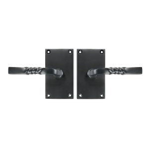 Solid Bronze Passage Set - Square with Twist Handle - Black