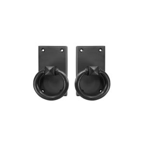Solid Bronze Passage Set - Beveled with Ring Pull - Black