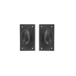 Solid Bronze Passage Set - Beveled with Oval Knob - Black