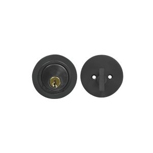 Solid Bronze Round Single Cylinder Deadbolt - Black