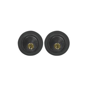 Solid Bronze Round Double Cylinder Deadbolt - Black