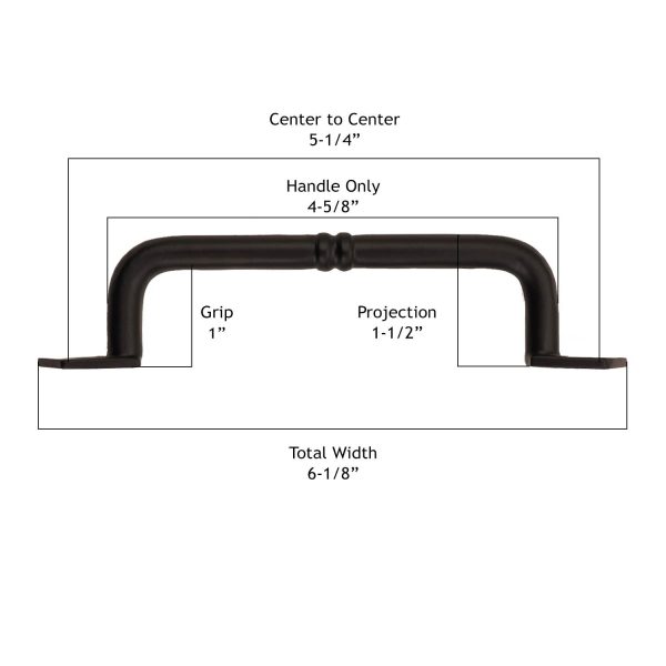 Side-Cast Iron 6" Ripple Cabinet & Drawer Pull Handle