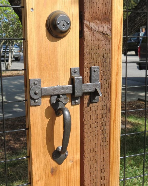 double-gate-4 Solid Bronze Textured Double Thumb Latch